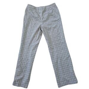 Nine West Women's Pull Up Plaid Dress Work Pant Trousers Size 12